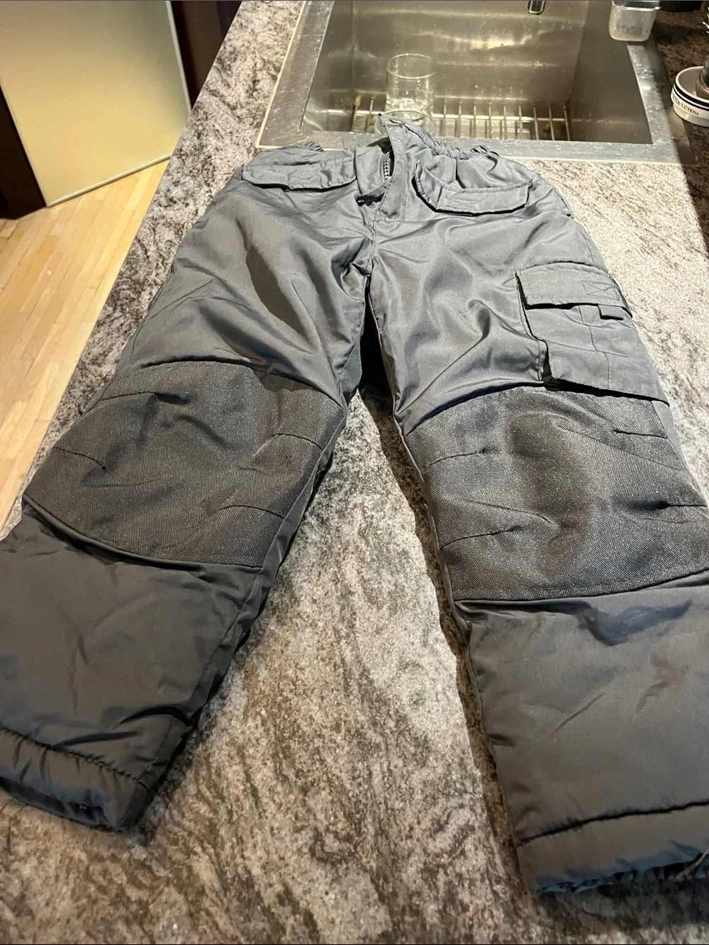 Kids Black Puffer Snow Pants - Insulated Winter Protection